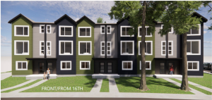 Drawing of Steele House six townhomes